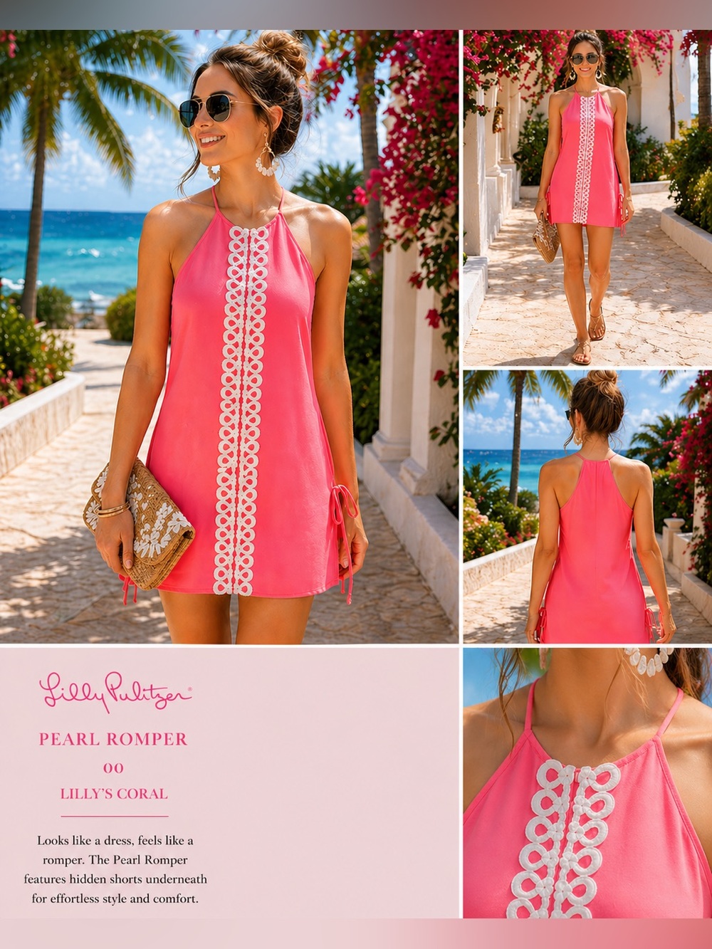 Lilly Pulitzer Pearl Romper – Lilly’s Coral – Size 00 – NWT